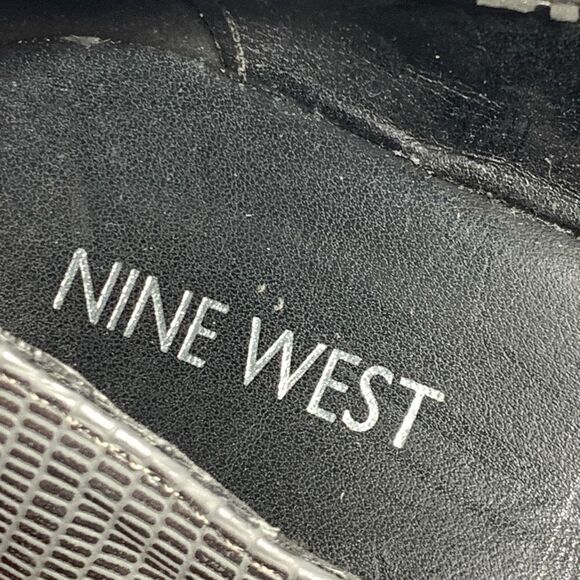 Nine West Women's Snakeskin Cap Toe Slip-On Ballet Flat Shoes Gray Size 7.5 - Picture 5 of 8